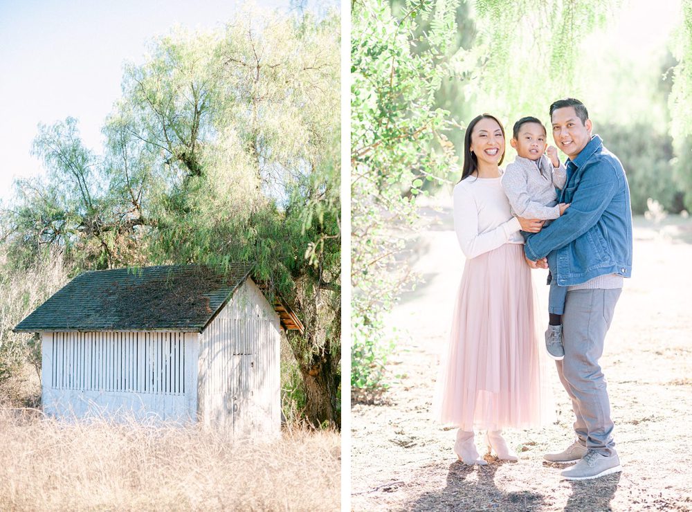 Aquino Family Under The Willow Trees at Los Penasquitos Preserve taken by Amy Huang Photography