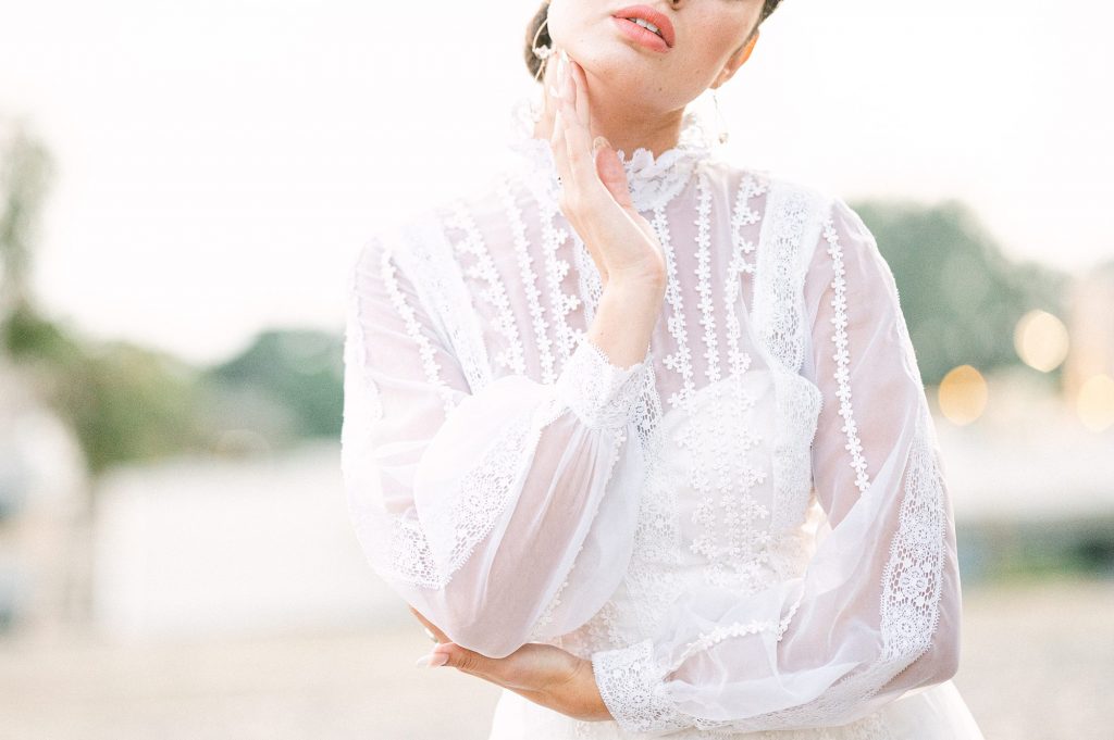 Beautiful vintage wedding dress | Photo by Amy Huang Photography, a San Diego Wedding Photographer | styled by wedding stylist Angel Tan